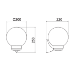 PLASTIC WALL GARDEN BLACK LUMINAIRE Φ200 E27 IP44 - Image 2