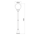 PLASTIC FLOOR GARDEN WHITE LUMINAIRE 100CM Φ200 E27 IP44 - Image 2