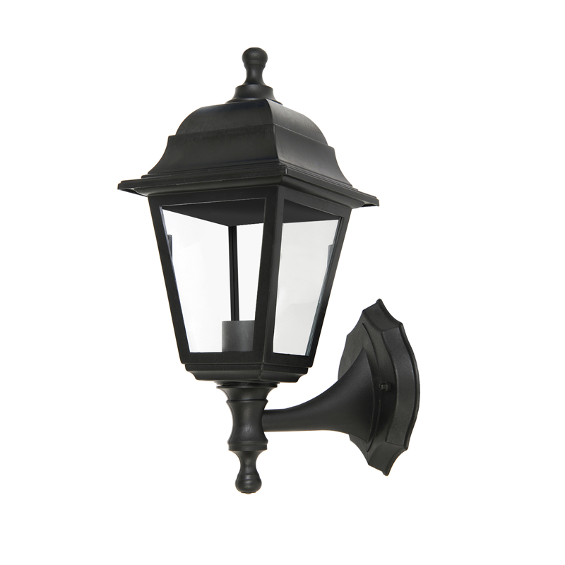 PLGP1B 4S PLASTIC WALL GARDEN BLACK LUMINAIRE E27 IP44 - Image 1