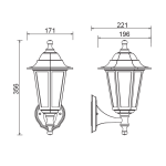6S PLASTIC WALL GARDEN RUST LUMINAIRE E27 IP44 - Image 2