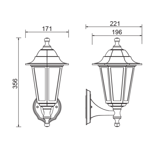 6S PLASTIC WALL GARDEN RUST LUMINAIRE E27 IP44 - Image 2