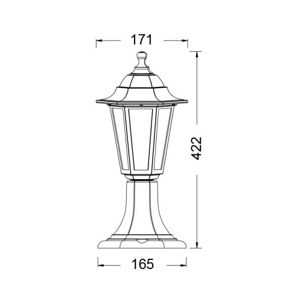 6S PLASTIC FLOOR GARDEN RUST LUMINAIRE 41CM E27 IP44 - Image 2