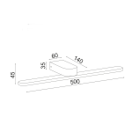 ΕΠΙΤΟΙΧΟ Φ/Σ LED 16W 3000K 1040LM ΜΑΥΡΟ ΜΕΤ/ΚΟ IP44 50Χ12Χ4CM PHOEBE - Image 2