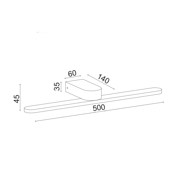 ΕΠΙΤΟΙΧΟ Φ/Σ LED 16W 3000K 1040LM ΛΕΥΚΟ ΜΕΤ/ΚΟ IP44 50Χ12Χ4CM PHOEBE - Image 2