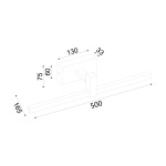 ΕΠΙΤΟΙΧΟ Φ/Σ LED 8W 3000K 520LM MIRAR ΜΑΥΡΟ ΜΕΤ/ΚΟ IP20 50X16,5X7,5CM - Image 2