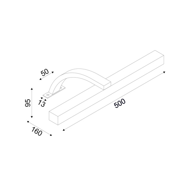 Φ/Σ ΕΠΙΠΛΟΥ LED 8W 3000K 520LM VIDE ΧΡΩΜΙΟ ΜΕΤ/ΚΟ IP44 50X16X9,5CM - Image 2