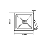 WHITE LED SMD FLOOD LUMINAIRE IP66 10W 3000K 800Lm 12-24V DC RA80 - Image 2