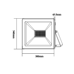 WHITE LED SMD FLOOD LUMINAIRE IP66 200W 3000K 16000Lm 230V RA80 - Image 2