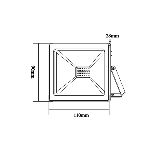 WHITE LED SMD FLOOD LUMINAIRE IP66 20W 4000K 1700Lm 230V RA80 - Image 2