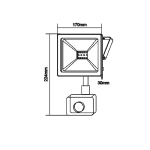BLACK SENSOR LED SMD FLOOD LUMINAIRE IP66 50W 3000K 4000Lm 230V RA80 - Image 2