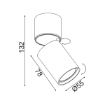 ΕΠΙΤΟΙΧΟ Φ/Σ 1XGU10 ΜΑΥΡΟ ΑΛΟΥΜΙΝΙΟ D5,5XH13CM ELITIS - Image 2
