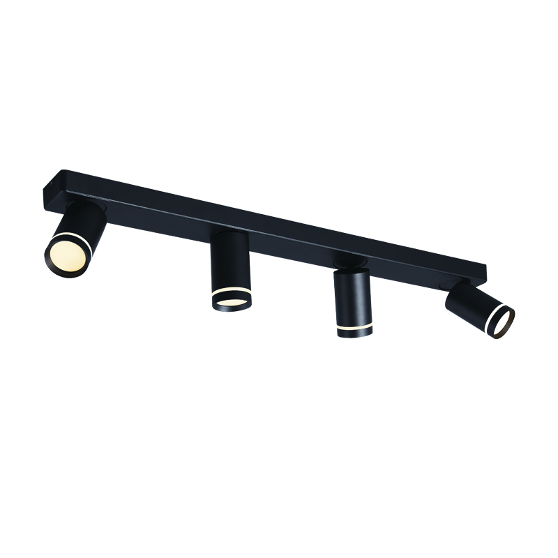 RA3634SBK ΕΠΙΤΟΙΧΟ Φ/Σ 4XGU10 DIVINO ΜΑΥΡΟ ΑΛΟΥΜΙΝΙΟ IP20 76X7X13,5CM - Image 1