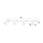 ΕΠΙΤΟΙΧΟ Φ/Σ 4XGU10 DIVINO ΓΚΡΙ ΑΛΟΥΜΙΝΙΟ IP20 76X7X13,5CM - Image 2