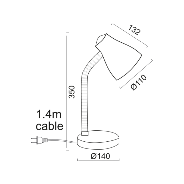 ΦΩΤΙΣΤΙΚΟ ΓΡΑΦΕΙΟΥ ΜΠΛΕ ΜΕ ΛΕΥΚΟ 1 Χ Ε27 YUPPIE - Image 2