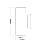UP-DOWN RUST PP WALL LIGHT GU10Max.2x3W LED IP65 - Image 2