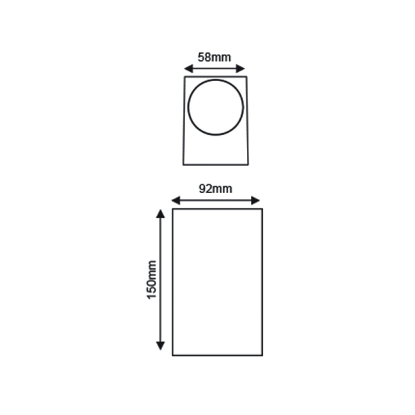 GU10 WALL LUMINAIRE PLASTIC 230V AC WHITE IP65 MAX.2X3W LED - Image 2
