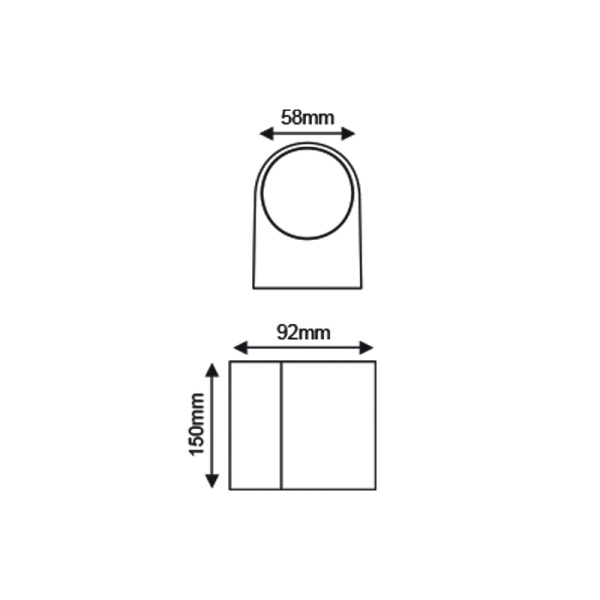 GU10 WALL LUMINAIRE PLASTIC 230V AC WHITE IP65 MAX.2X3W LED - Image 2