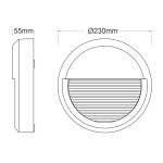 ΑΠΛΙΚΑ ΓΚΡΙ ΕΠΙΤΟΙΧΗ  PC 230V IP65 8W 3.000K 430LM - Image 2