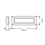 LED WALL RECTANGLE LUMINAIRE GREY 230V AC IP65 4W 3000K 290LM RA80 - Image 2