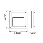 LED WALL SQUARE LUMINAIRE RUST 230V AC IP65 1.5W 3000K 100LM RA80 - Image 2