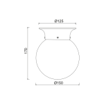 ΕΠΙΤΟΙΧΙΟ Φ/Σ 1ΧΕ27 ΛΕΥΚΟ ΓΥΑΛΙ+ΛΕΥΚΟ ΜΕΤΑΛΛΟ  Φ15ΧΗ17CM CAPRI - Image 2