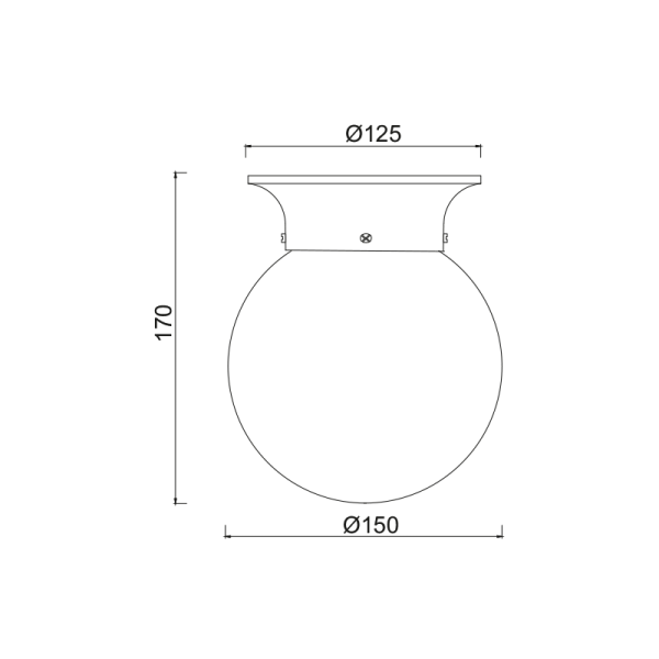 ΕΠΙΤΟΙΧΙΟ Φ/Σ 1ΧΕ27 ΛΕΥΚΟ ΓΥΑΛΙ+ΛΕΥΚΟ ΜΕΤΑΛΛΟ  Φ15ΧΗ17CM CAPRI - Image 2