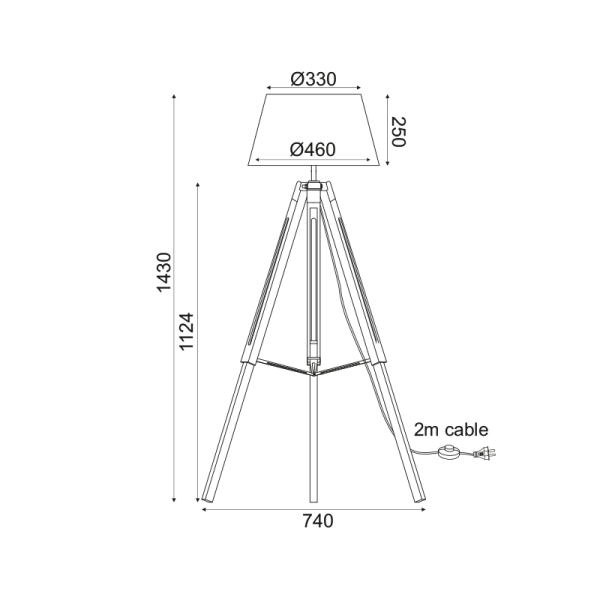 ΕΠΙΔΑΠΕΔΙΟ Φ/Σ 1ΧΕ27 ΞΥΛΟ+ΜΠΕΖ ΑΜΠΑΖΟΥΡ+ΜΑΥΡΟ ΜΕΤΑΛΛΟ 65Χ55ΧΗ144CM MOUSSE - Image 2