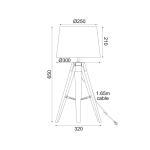 ΕΠΙΤΡΑΠΕΖΙΟ Φ/Σ 1ΧΕ27 ΞΥΛΟ+ΜΑΥΡΟ ΑΜΠΑΖΟΥΡ+ΟΡΕΙΧΑΛΚΟ ΜΕΤΑΛΛΟ Φ30XH65CM MOUSSE - Image 2