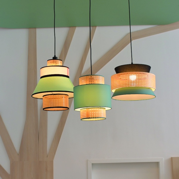 ΚΡΕΜΑΣΤΟ ΦΩΤΙΣΤΙΚΟ 1ΧΕ27 NISYROS ΒΕΡΑΜΑΝ ΥΦΑΣΜΑ+ΨΑΘΑ ΡΑΤΑΝ D30XH150CM - Image 2