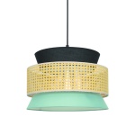 ΚΡΕΜΑΣΤΟ ΦΩΤΙΣΤΙΚΟ 1ΧΕ27 NISYROS ΜΑΥΡΟ-ΒΕΡΑΜΑΝ ΥΦΑΣΜΑ+ΨΑΘΑ ΡΑΤΑΝ D40XH150CM