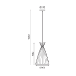 ΚΡΕΜΑΣΤΟ ΦΩΤΙΣΤΙΚΟ 1ΧΕ27 BAMBOO D30XH154CM SERIFOS - Image 2