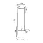 ΚΡΕΜΑΣΤΟ ΦΩΤΙΣΤΙΚΟ 2ΧΕ27 ΜΑΥΡΟ ΜΕΤΑΛΛΙΚΟ 38X4X110CM KYOTO - Image 2