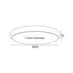 ΟΡΟΦΗΣ Φ/Σ LED 54W 4320LM 3000K ΜΑΥΡΟ ΜΕΤ/ΚΟ D60XH8CM KALLISTA - Image 2