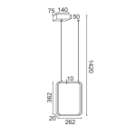 ΚΡΕΜΑΣΤΟ ΦΩΤΙΣΤΙΚΟ LED 15W 3000K 1390LM ΜΑΥΡΟ ΜΕΤΑΛΛΙΚΟ 26X14XH142CM SYMETRIA - Image 2