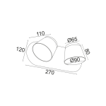 ΕΠΙΤΟΙΧΟ Φ/Σ LED 16W 3000K 1280LM ΜΑΥΡΟ ΜΕΤ/ΚΟ 27X12X11CM LUCIDO - Image 2