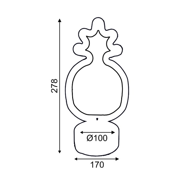 ΑΝΑΝΑΣ, 41 NEON LED ΛΑΜΠΑΚΙΑ ΜΕ ΜΠΑΤΑΡΙΑ (3xAA)/USB, ΠΡΑΣΙΝΟ & ΚΙΤΡΙΝΟ, IP20, 17x10x28,5cm - Image 2