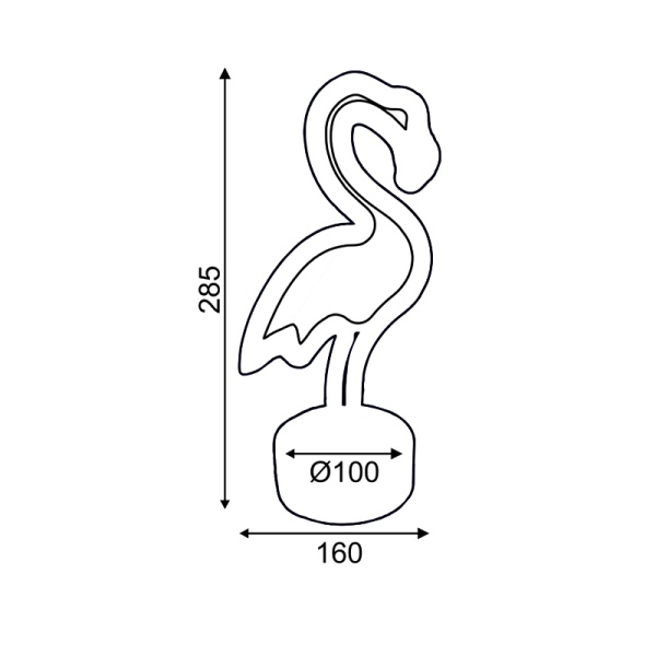 ΦΛΑΜΙΝΓΚΟ, 49 NEON LED ΛΑΜΠΑΚΙΑ ΜΕ ΜΠΑΤΑΡΙΑ (3xAA)/USB, ΡΟΖ, IP20, 16x10x28.5cm - Image 2