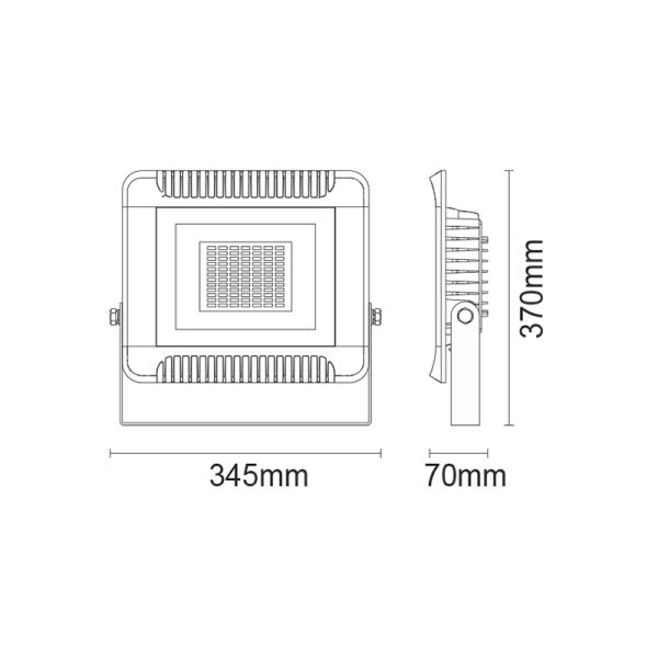 LED FLOOD LIGHT IP66 150W 4000K 13100Lm 230V 4PCS/CART - Image 2