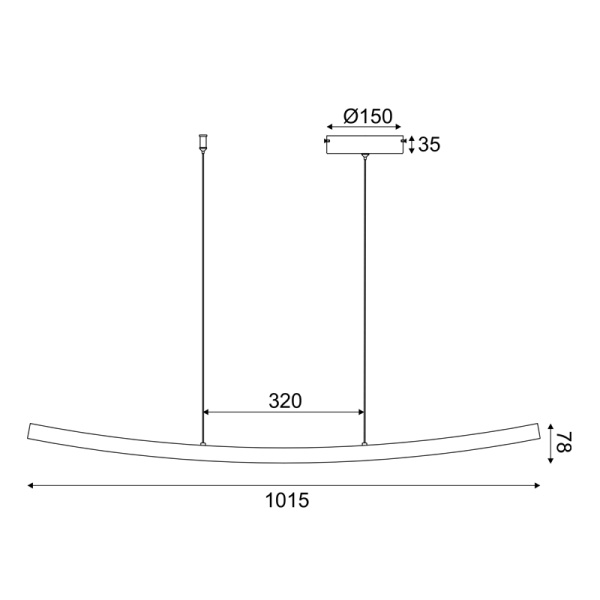 ΚΡΕΜΑΣΤΟ ΦΩΤΙΣΤΙΚΟ LED 20W 3000K 1400LM NAAVA ΛΕΥΚΟ ΑΛΟΥΜΙΝΙΟ IP20 102X15X110CM - Image 2