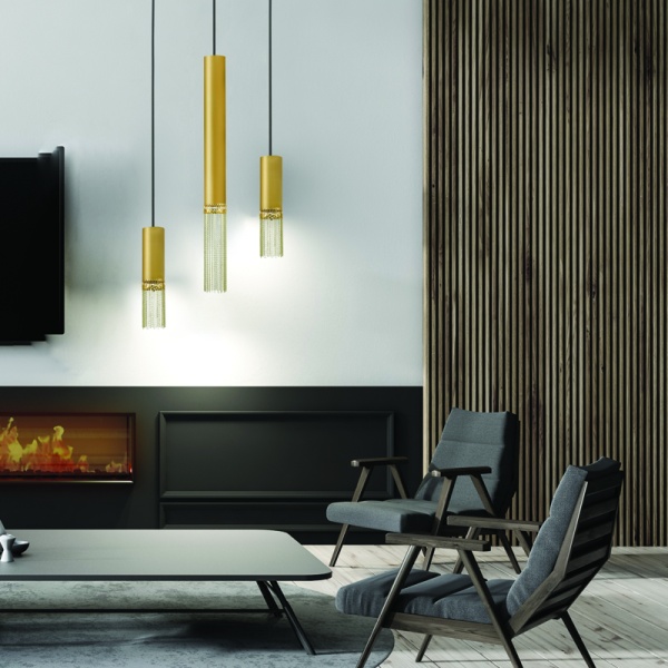 ΚΡΕΜΑΣΤΟ ΦΩΤΙΣΤΙΚΟ 1XGU10 DOHA ΧΡΥΣΟ ΜΕΤ/ΚΟ IP20 D6XD8XH187CM - Image 2