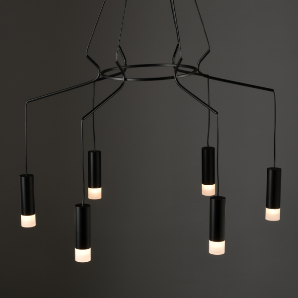 ΚΡΕΜΑΣΤΟ ΦΩΤΙΣΤΙΚΟ 6ΧG9 ΜΑΥΡΟ ΑΛΟΥΜΙΝΙΟ 6x D3,6XH13CM ΚΑΛΩΔΙΟ 1,3M TERES - Image 2