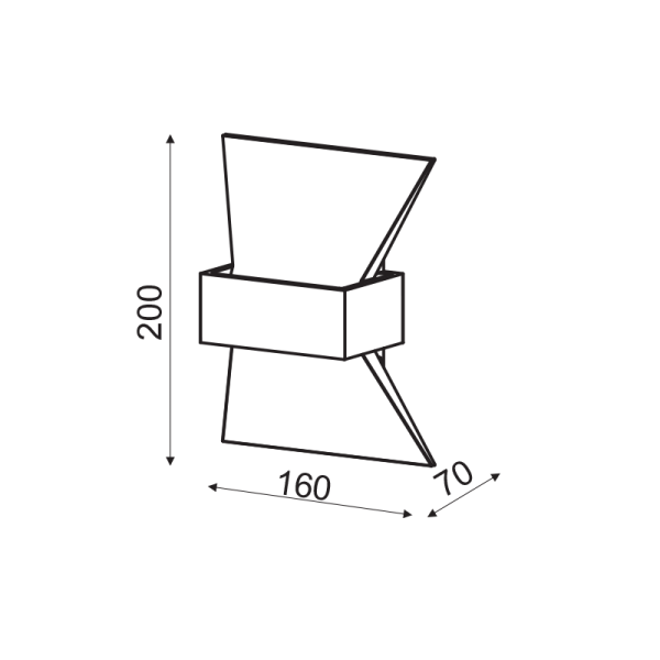ΕΠΙΤΟΙΧΟ Φ/Σ LED 6W 3000K ΑΛΟΥΜΙΝΙΟ ΜΑΥΡΟ 20Χ16Χ7CM ELEGANT - Image 2