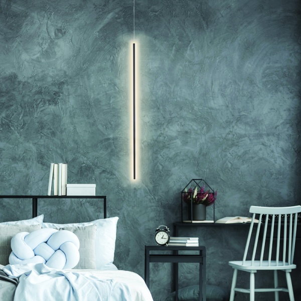 ΚΡΕΜΑΣΤΟ ΦΩΤΙΣΤΙΚΟ LED 18W DIM ΑΦΗΣ 3000K 920LM AVENUE ΜΑΥΡΟ ΜΕΤ/ΚΟ IP20 D8XD1,8XH250CM - Image 2