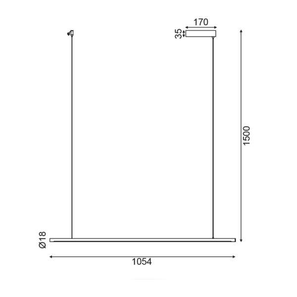 ΚΡΕΜΑΣΤΟ ΦΩΤΙΣΤΙΚΟ LED 18W 3000K 920LM ΛΕΥΚΟ ΑΛΟΥΜΙΝΙΟ DIMMER ΑΦΗΣ 105Χ1,8ΧΗ150CM AVENUE - Image 2