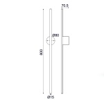 ΕΠΙΤΟΙΧΟ Φ/Σ LED 15W 3000K 970LM AVENUE ΜΑΥΡΟ ΜΕΤ/ΚΟ IP20 7,5X8X80CM - Image 2