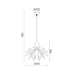 ΚΡΕΜΑΣΤΟ ΦΩΤΙΣΤΙΚΟ 1ΧE27 ΑΠΟΧΡ.ΣΚΟΥΡ ΞΥΛΟΥ MDF+ΛΕΥΚΟ ΜΕΤΑΛ Φ45XH80CM ALPS - Image 2