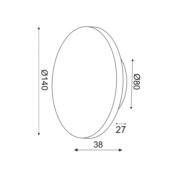 ΕΠΙΤΟΙΧΟ Φ/Σ LED 5W 3000Κ 400LM TERRAZZO MDF ΚΥΚΛΟΣ Φ14ΧΗ3,6CM ECLIPSE - Image 2
