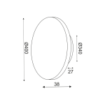ΕΠΙΤΟΙΧΟ Φ/Σ LED 24W 3000Κ ΜΑΥΡΟ MDF ΚΥΚΛΟΣ Φ40ΧΗ3,6CM ECLIPSE - Image 2