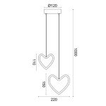 ΚΡΕΜΑΣΤΟ ΦΩΤΙΣΤΙΚΟ LED 14W 3000K 900LM INNAMORATO ΡΟΖ ΜΕΤ/ΚΟ 24X14X100CM - Image 2