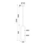 ΚΡΕΜΑΣΤΟ ΦΩΤΙΣΤΙΚΟ LED 8W 3000K 560LM VENUS ΧΡΩΜΙΟ ΜΕΤ/ΚΟ IP20 15Χ2,3ΧH230CM - Image 2